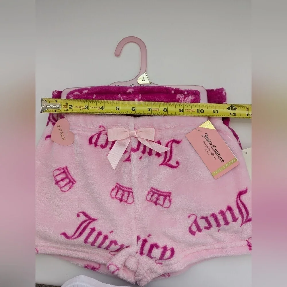 NWT Juicy Girls (6/6X) 2-Pack Fleece Pyjama Bottoms/Boxers/Sleep Set